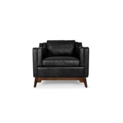 Image of Oxford Black Leather Chair 37"